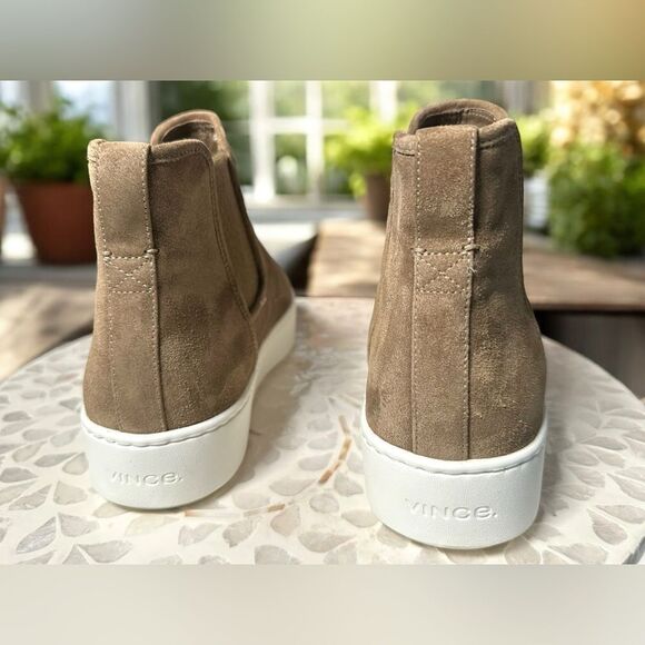 Vince Warren $295 Leather Water Resistant Suede Genuine Shearling Sneaker Boots - Picture 5 of 10